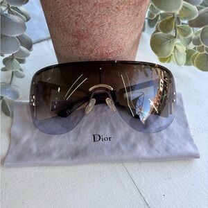 Rare Vintage Dior Escrime 1 RPWJN Shield Gradient Brown Sunglasses